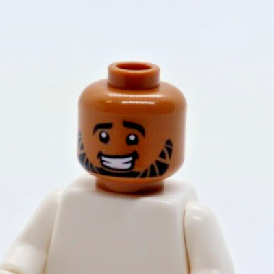 HEAD -NOUGAT DUAL Full Beard Zigzag Hair Style 21337 LEGO  Minifigure Part