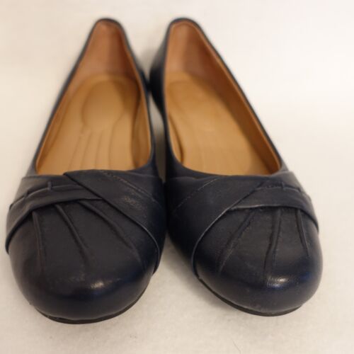 HOTTER petunia petun Size 5 Navy blue leather Low Wedge EU 38 - Picture 2 of 8