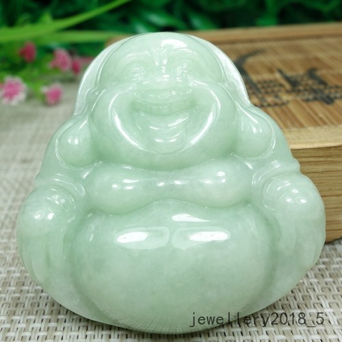 Certified Light Green Burma 100% Natural A jadeite jade Pendant~Buddha 大佛公 - Picture 4 of 17