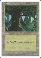 Forest (C) 4th Edition Light Play MTG Magic DNA GAMES