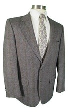 Burberry Mens Charcoal 2 Btn Scottish Tweed Wool Blazer 40R