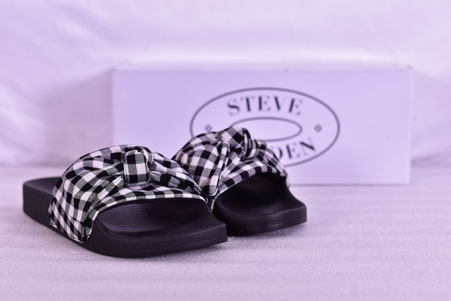 steve madden bow slides black