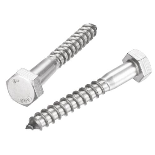 M12 x 80mm 304 Stainless Steel Half Thread Hex Lag Screws for Wood Screw 5Pcs - Picture 1 of 5