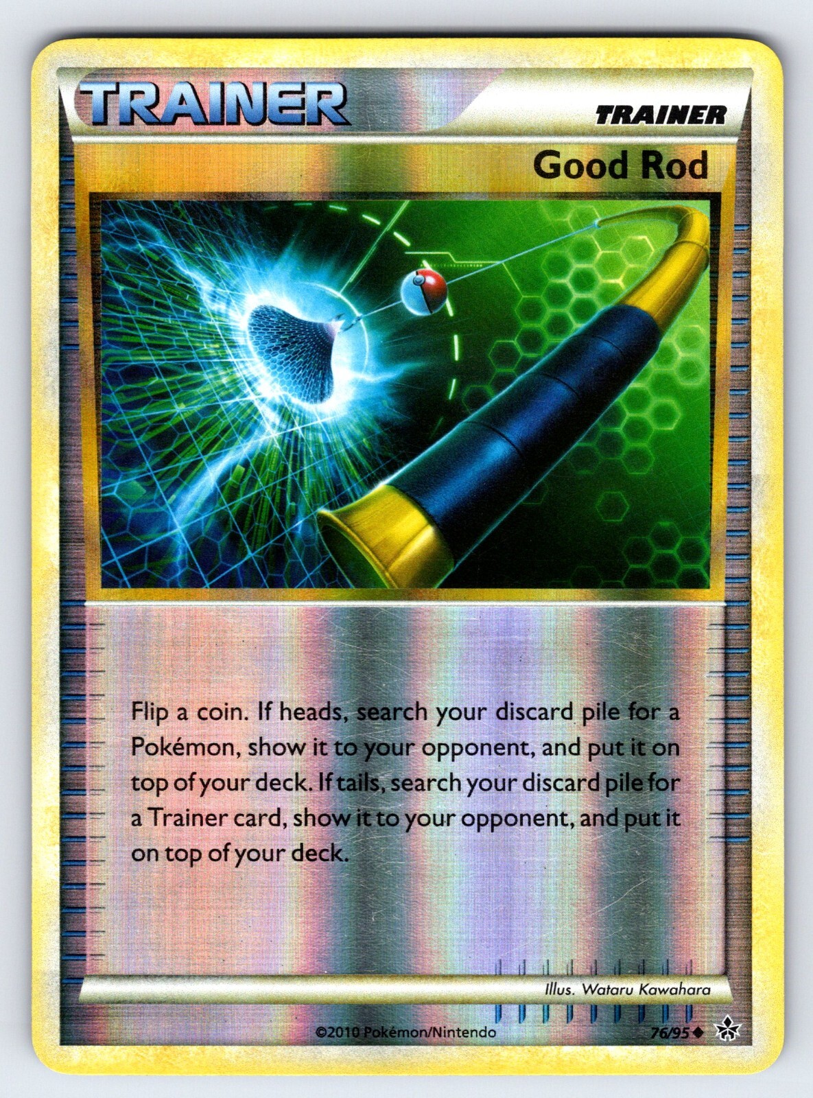 Good Rod 76/95 2010 Unleashed Set Pokemon Card Reverse Holo Trainer - VLP