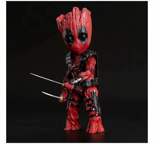 Guardians of The Galaxy Groot Cosplay Deadpool 10" PVC Action Figure Boxed - Picture 9 of 16