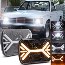 7x6" 5x7 Squared LED Headlights Hi/Lo For 1982-1993 Chevrolet S10 Blazer GMC S15