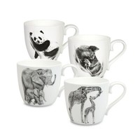 "KöNitz Becher Set Kaffee Becher Porzellan Kindertassen\"Amazing Animals\"4Er Set"