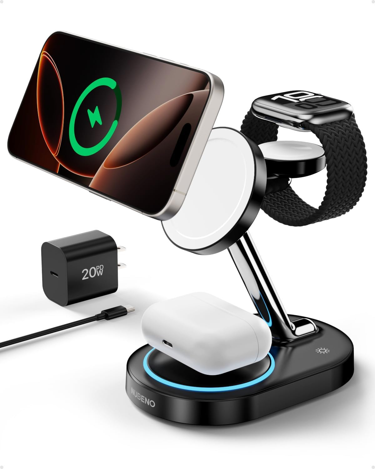 Charging Station for Iphone 16/16 Pro/16 Pro Max, Wireless Charger for Magsafe I-image