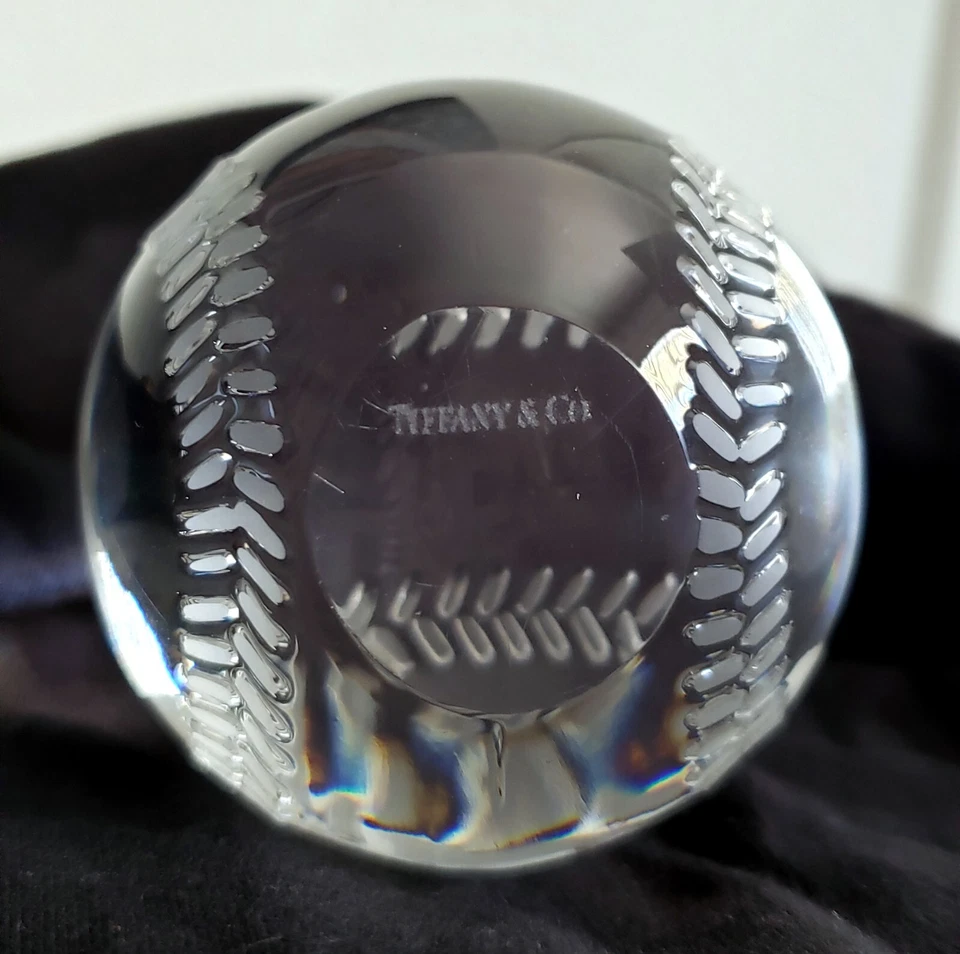 Tiffany & Co. 2.75" Anaheim Angels Crystal Glass Baseball Paperweight  - Image 4 of 4