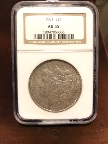 1901 $ 1 Morgan NGC bewertet AU55 Philadelphia postfrisch Morgan Silberdollar fast unc - Bild 3 von 24