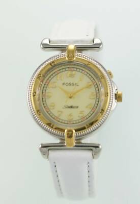 Fossil Starmaster Uhr Damen Edelstahl Gold Silber Beige Licht Quarz