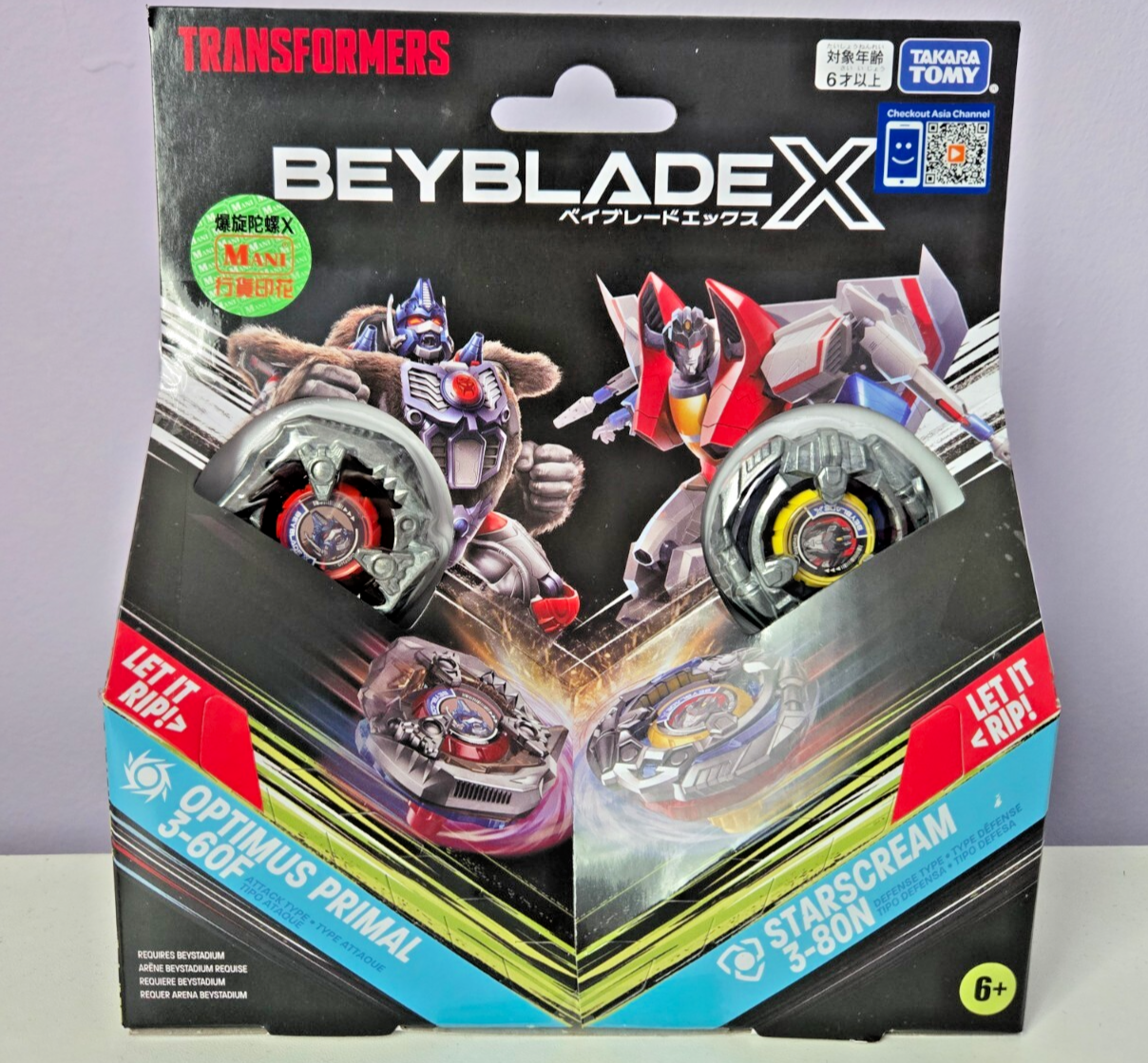 BEYBLADE X BX00 Double Starter TRANSFORMER Optimus Primal 3-60F/Starscream 3-80N