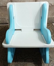Mecedora abatible vintage azul blanco balancín/silla estacionaria niños niños RARA