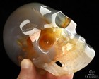 4.0" Premium Brazilian Agate Hand Carved Crystal Skull, Realistic, Healing