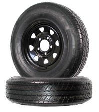 2-pack Trailer Tire On Rim Radial St17580r13 17580 Lrd 5-4.5 Black Spoke Wheel
