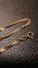 9ct Gold Singapore Link Bracelet, 22cm, 2mm, 1.75 grams, with charm