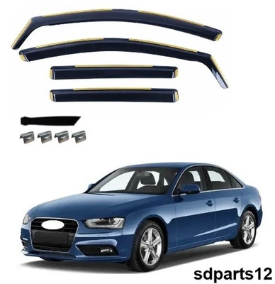 Déflecteurs de Vent Pluie d'Air pour Audi A4 B8 Berline 2008 - 2015 / 4 pcs - Photo 1/4