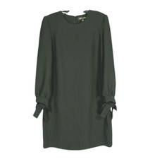 BANANA REPUBLIC Little Black CREPE FLOWY 3/4 TIE SLEEVE Shift Dress LBD sz 0