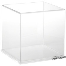 Plymor Clear Acrylic Display Case with Clear Base, 8" x 8" x 8"