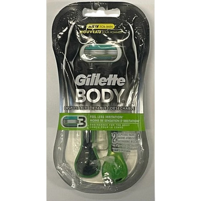 Gillette Body Disposable Razors 2ct Men's Grooming Shaving Razors