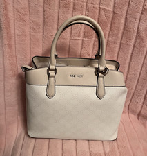 Nine West Women  s Beige/Cream Satchel Top Handle Bag Zip Closure Double Handles