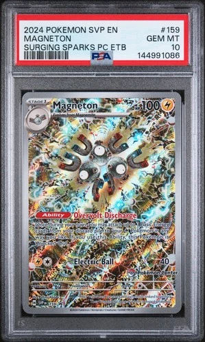 2024 POKEMON SVP SURGING SPARKS POKEMON CENTER ETB PROMO #159 MAGNETON PSA 10