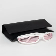Rick Owens Fog White Pink Lens Sunglasses