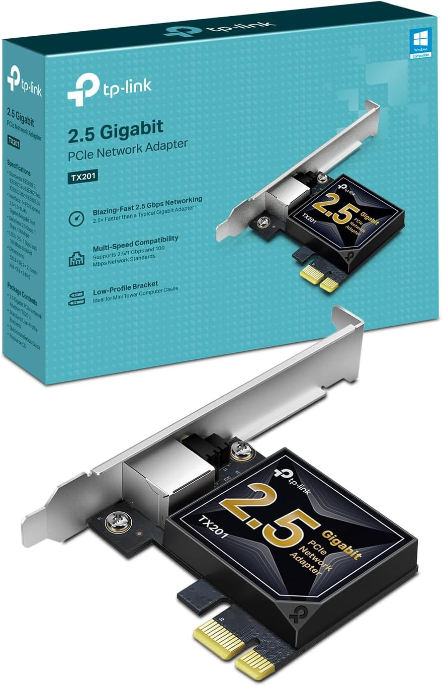 Carte réseau PCIe 2.5G TX201 Gigabit Ethernet pour PC de bureau