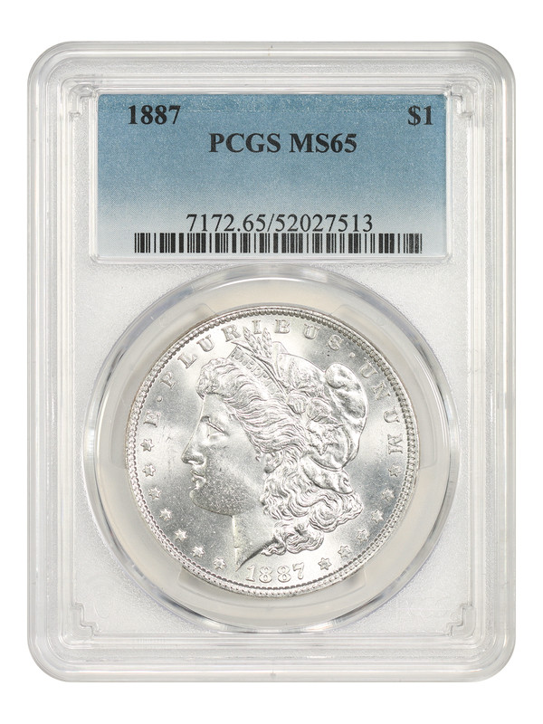 1887 $1 PCGS MS65 - Morgan Dollar - Popular Collector Date