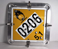 HAZARD FLIP PLACKARD Metal SIGNS HAZMAT PLACARD Sign 5 signs and 1 Blank