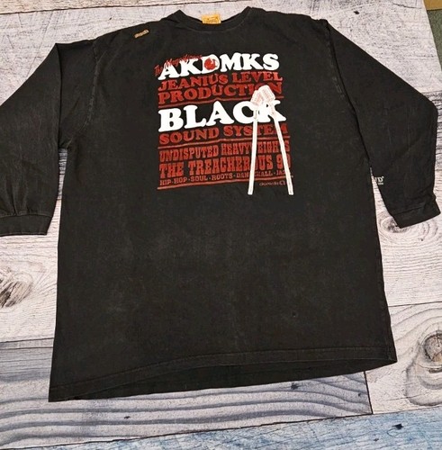 Akademiks Men's Double Side Sound System Long Sleeve Shirt Men's Size 5XL