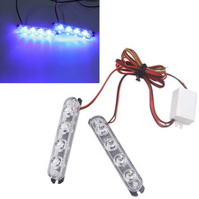 2PCS Police Strobe Lights Red Blue Flasher Auto Stroboscopes LED Strobe Light Au