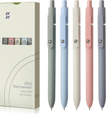 5Pcs Gel Pens Quick Dry Ink Pens Fine Point Premium Retractable Rolling Ball
