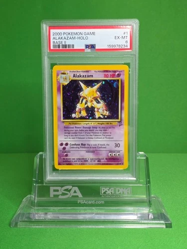 POKEMON 2000 BASE SET 2 ALAKAZAM HOLO RARE 1 PSA 6