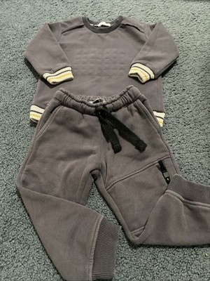 Choupette Boys Thick Winter Pants&shirt Set, Gray , Size 2T/3T
