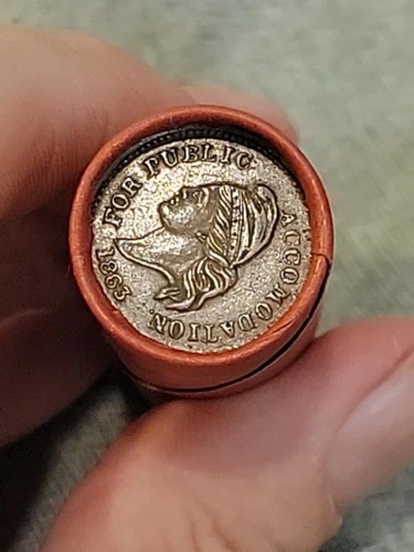 Au Detail Rare Civil War Token &C/N Penny Reverse Ends Of Lincoln Wheat Centroll