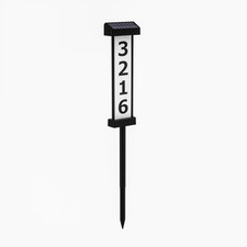 Double-Sided Solar Address Sign with LED House Numbers for Home and Yard