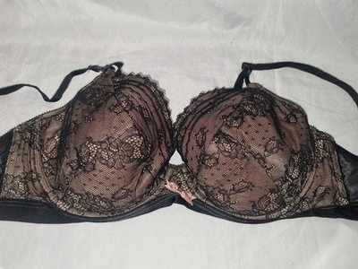 Gorgeous Black GOSSARD Padded Underwired Bra Size 34F