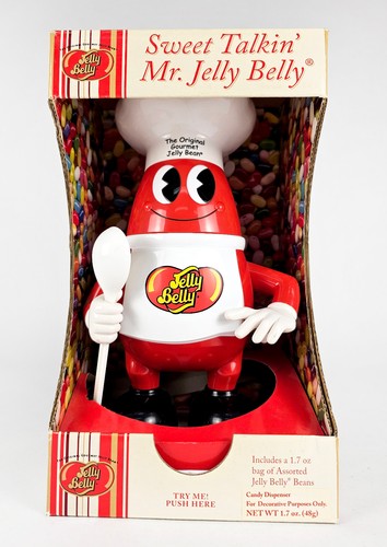 Mr. Jelly Belly Sweet Talkin' Bean Dispenser in Box - Vintage 2005 Tested Works