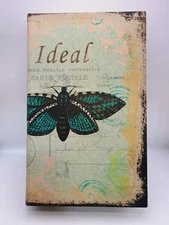 Romantic Faux Book Hidden Storage Box French Carte Postale Butterflies Gilded 