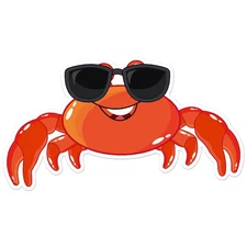 Crab Sunglasses - Vinyl Decal Sticker - Car Window Laptop - ebn12618