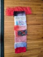 Vintage Nylon Scarves 8 Square  1 rectangular