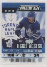 2019-20 Upper Deck Credentials Ticket Access Acetate 10/199 Auston Matthews 7b5