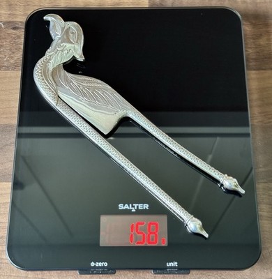 um 1910 MASSIVER 925 SILBER Nussknacker und Betal - 158g (5,6Oz) - Pfau ? Unikat?