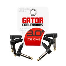 Gator Cableworks 3PK of Composer Series Flat Patch Cable - 3"
