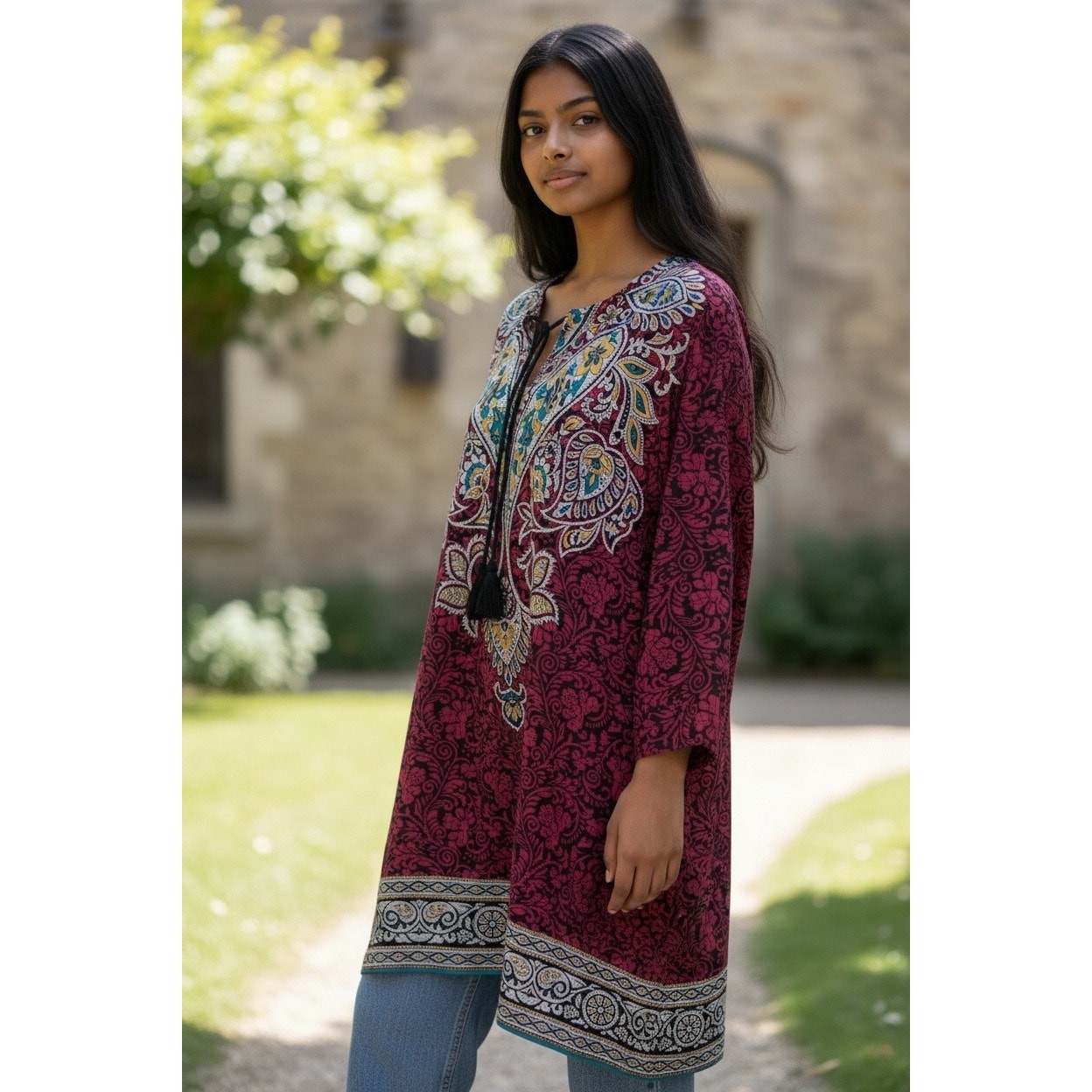 Urban Coco Red Asian Inspired Blouse NWT - XXL image 2