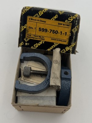 Brown & Sharpe V-Block And Clamp Pair No. 599-750-1-1 Machinist Tool NOS England