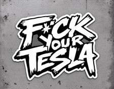 Funnny Decal Sticker For Gas Vehicles And Electric Vehicles Color Is White 