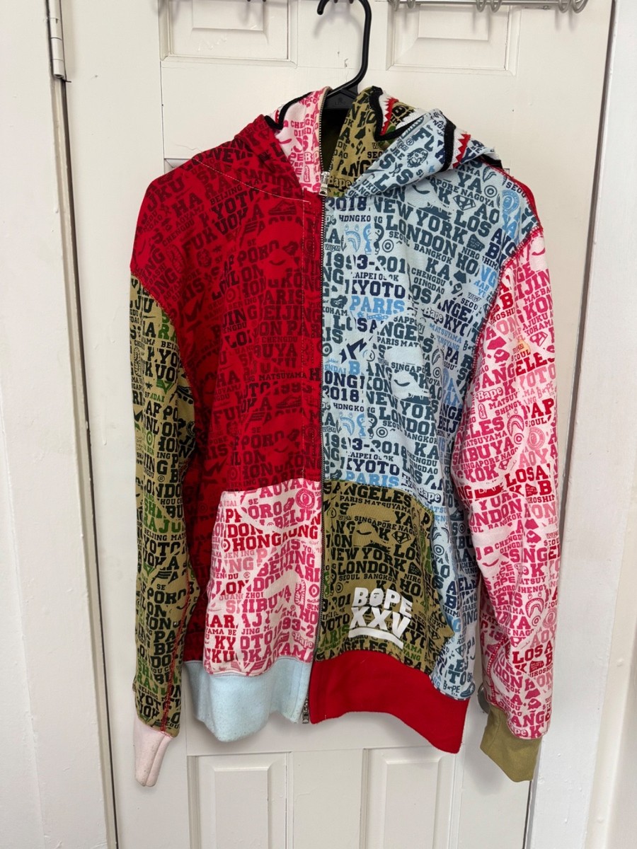 BAPE XXV Cities Camo Shark Hoodie - Size XL | eBay