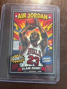 Michael Jordan Air Jordan Fan Art Basketball Card Chicago Bulls GOAT Slam Dunk D